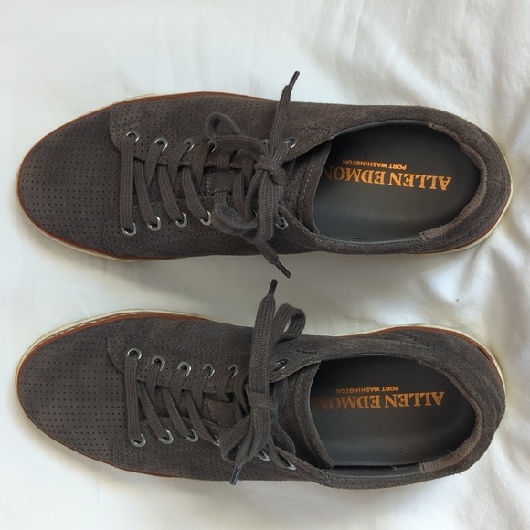 ALLEN EDMONDS Porter City Derby Sneaker Mens 9 D Brown Suede - Picture 2 of 10